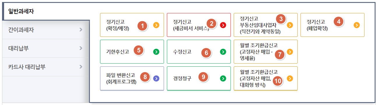 일반과세신고고