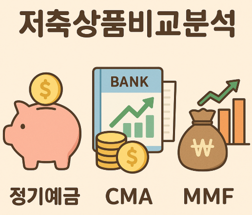 저축상품 비교분석 (정기예금, CMA, MMF)