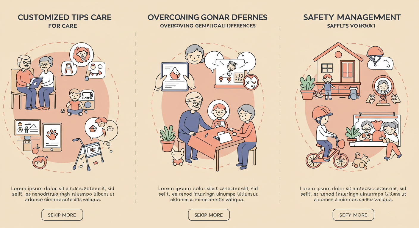 손주와 조부모 그림 사진