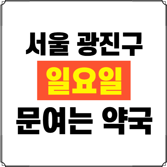 서울 광진구 일요일 약국 ❘ 24시 휴일 주말 문여는 비상 당직 약국