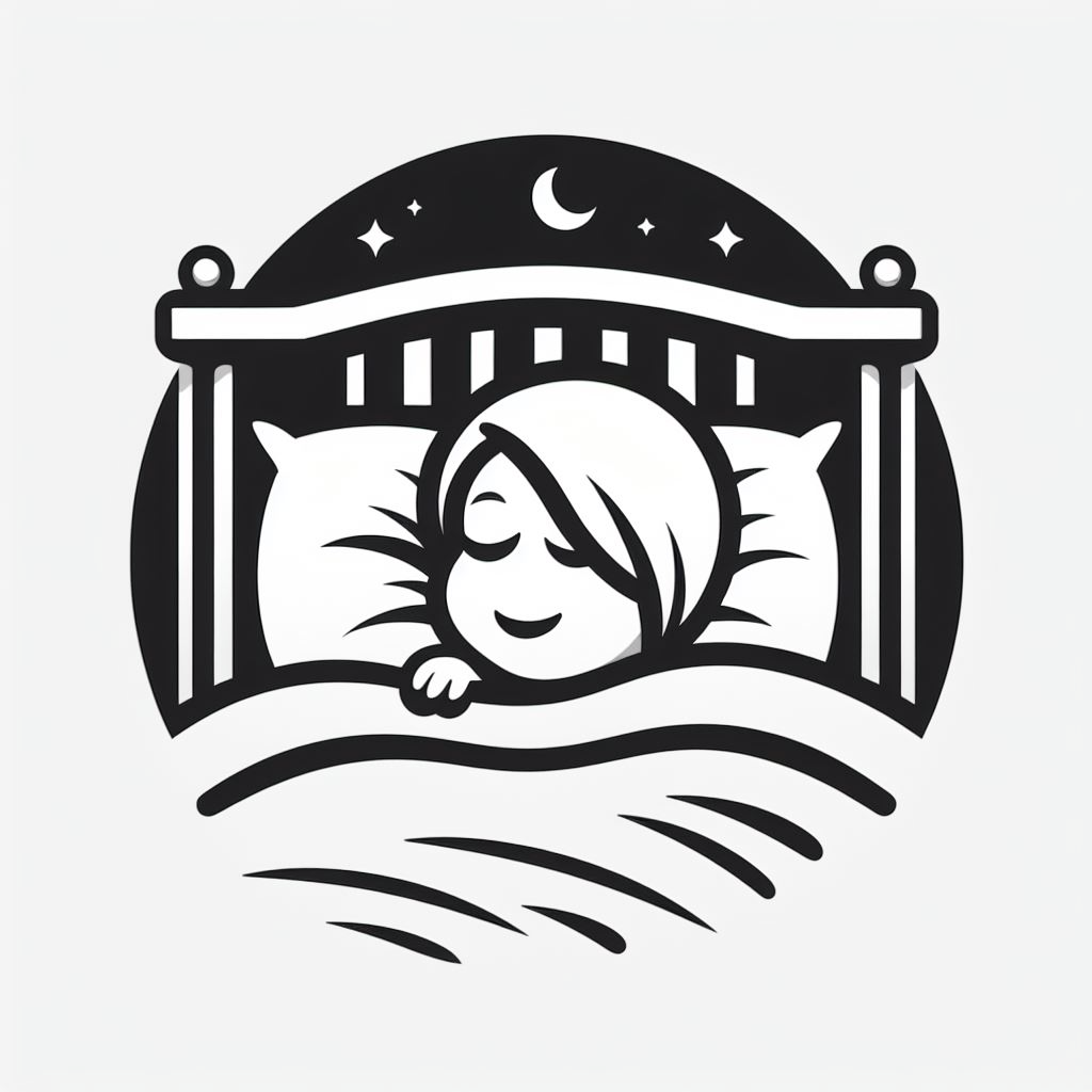 침대에서 잠자는 모습 로고 1