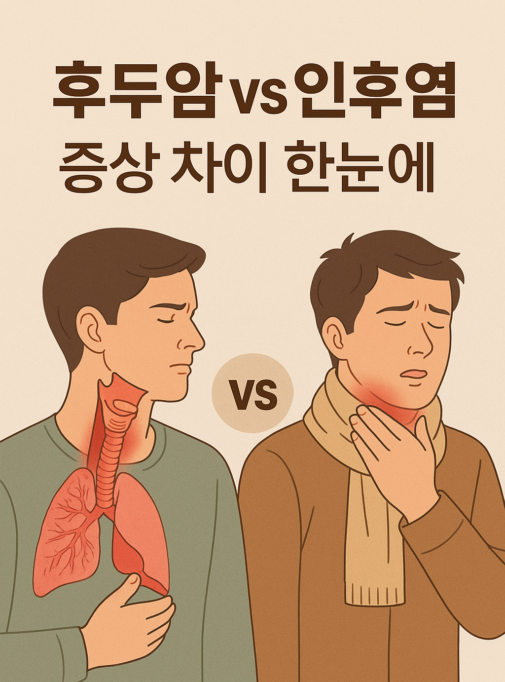 후두암 vs 인후염