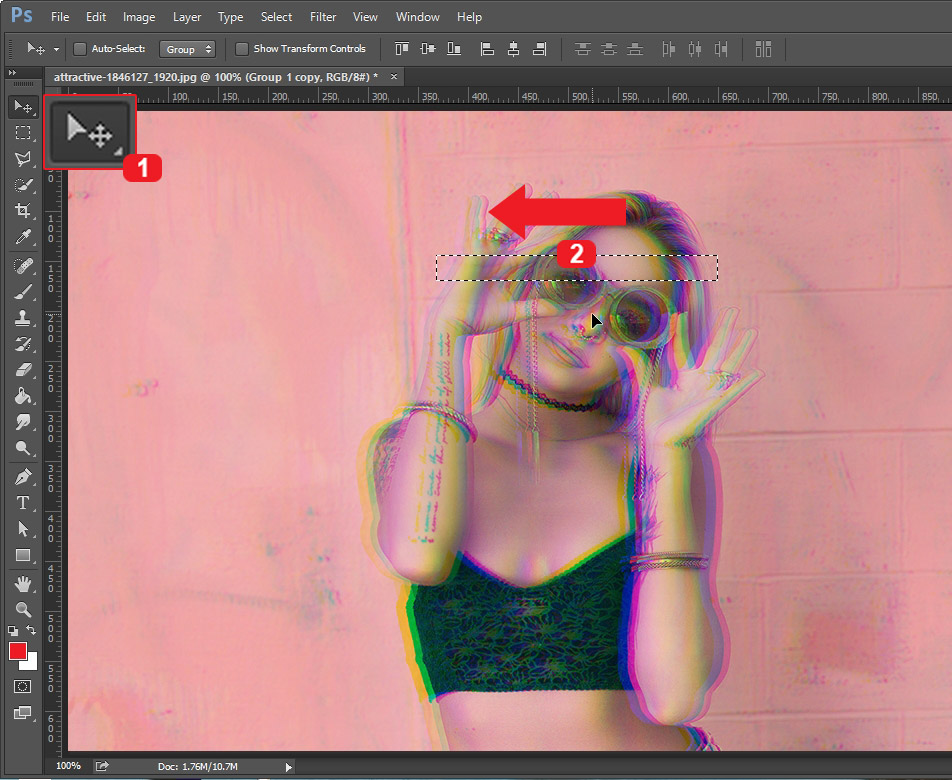 photoshop glitch effect
