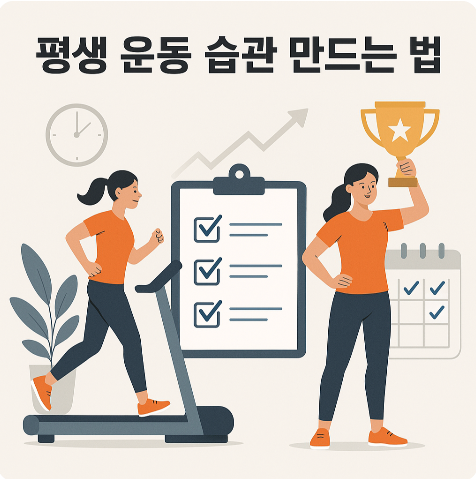 평생 운동 습관 만드는 방법을 이미지화 한 사진