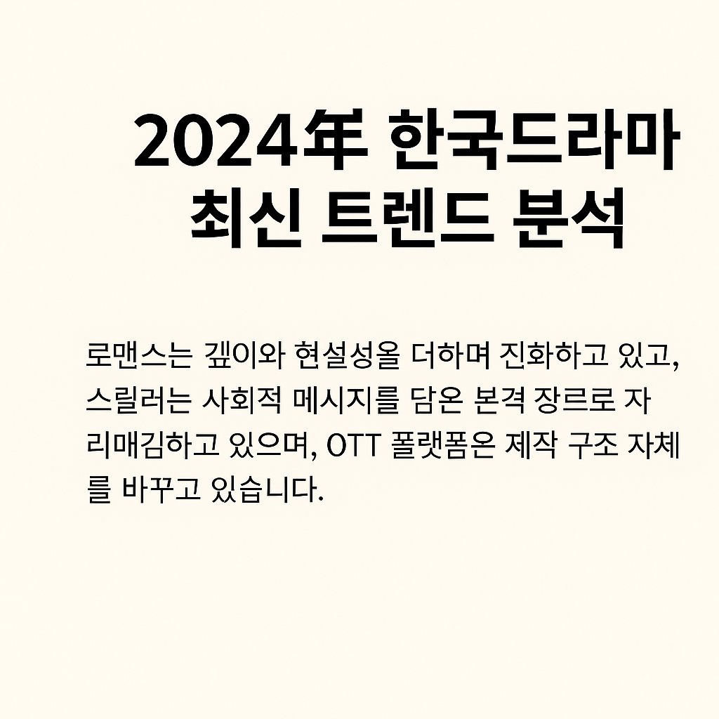 로맨스 드라마의 진화