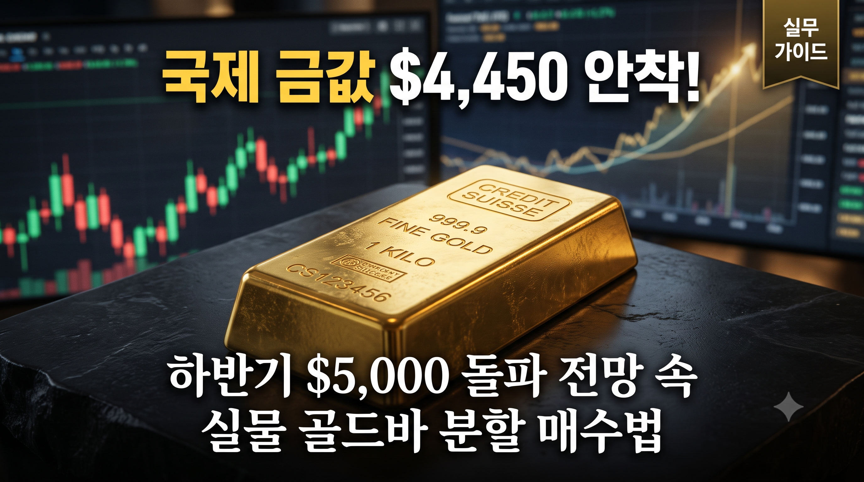 국제 금값 4,450달러 안착 및 실물 골드바 분할 매수 분석