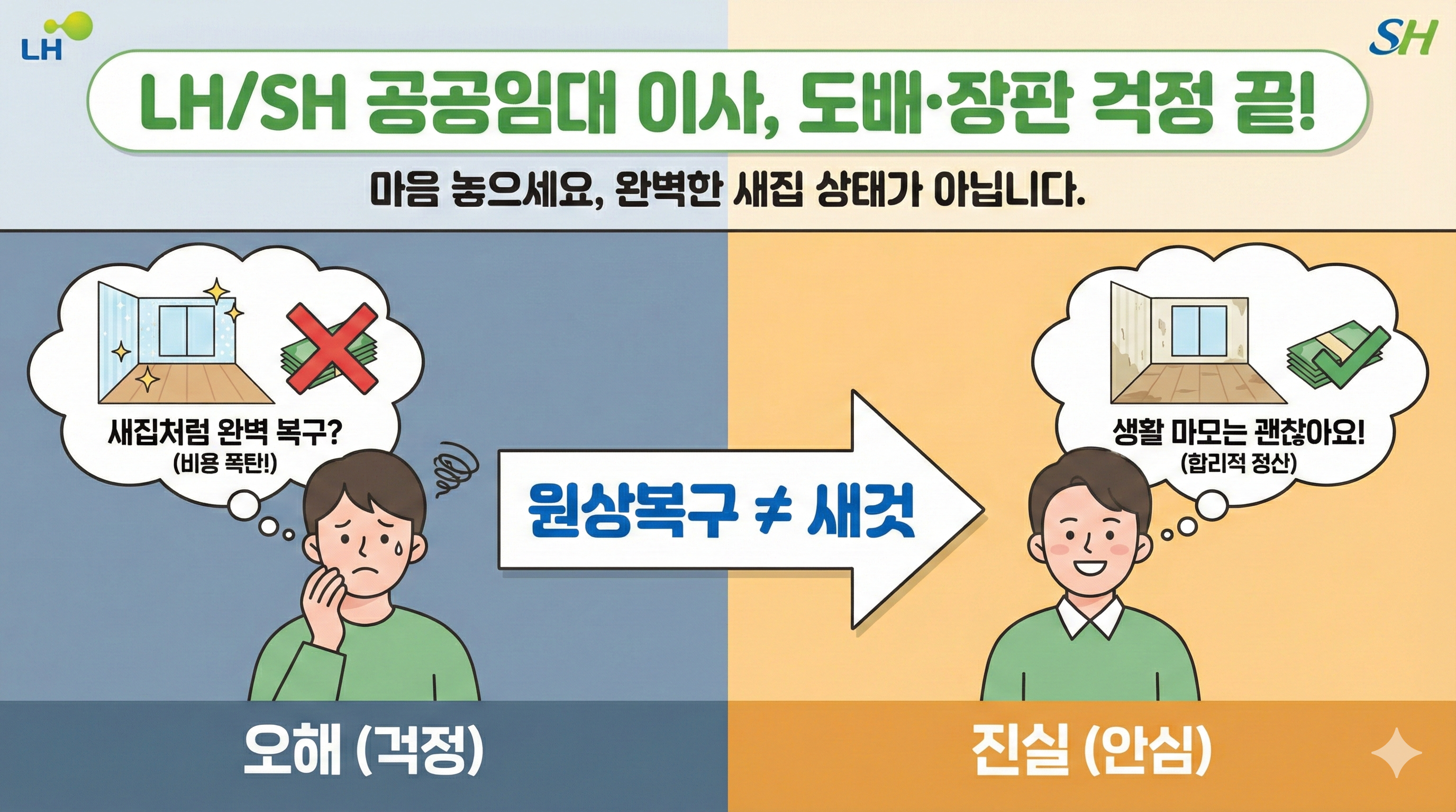 lh나 sh 공공임대 이사 도배 장판 걱정 끝