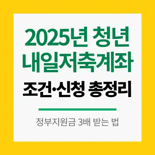 2025년 청년내일저축계좌 조건과 신청방법 인포그래픽