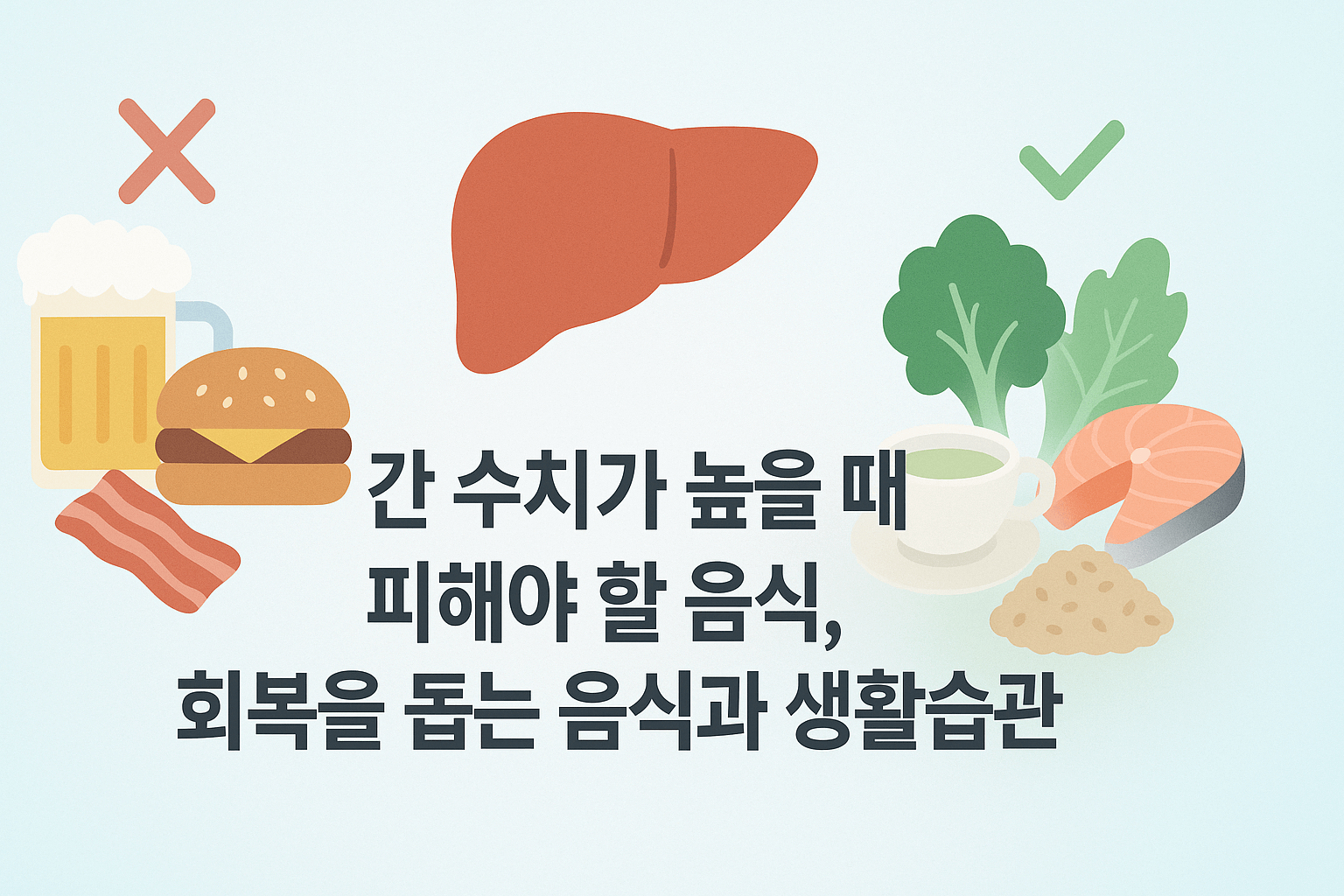 간 수치가 높을 때 피해야 할 음식, 회복을 돕는 음식과 생활습관