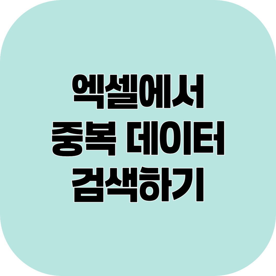 엑셀 중복데이터 검색