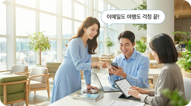 해외 이메일과 여행 회화 번역