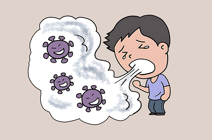 가리지-않고-기침하는-남성