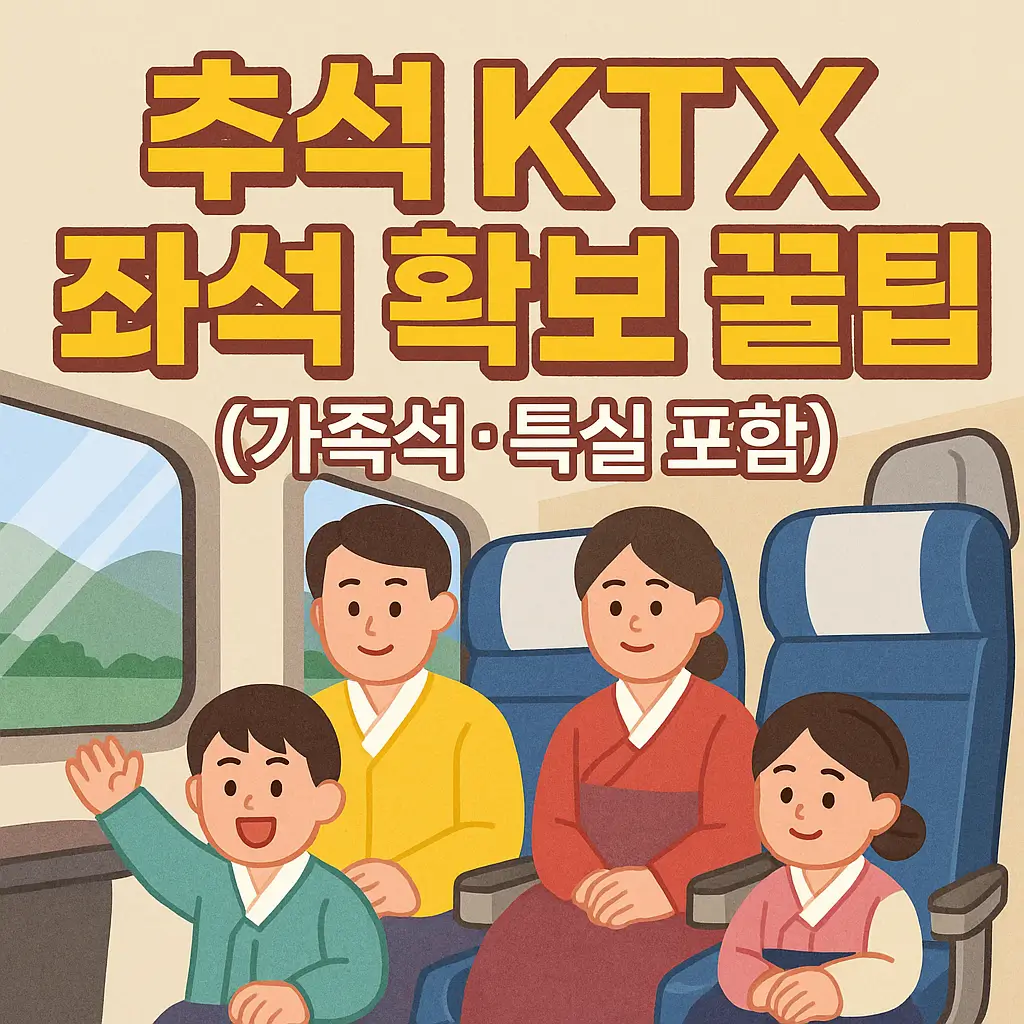 추석 KTX 좌석 확보 꿀팁 (가족석·특실 포함)