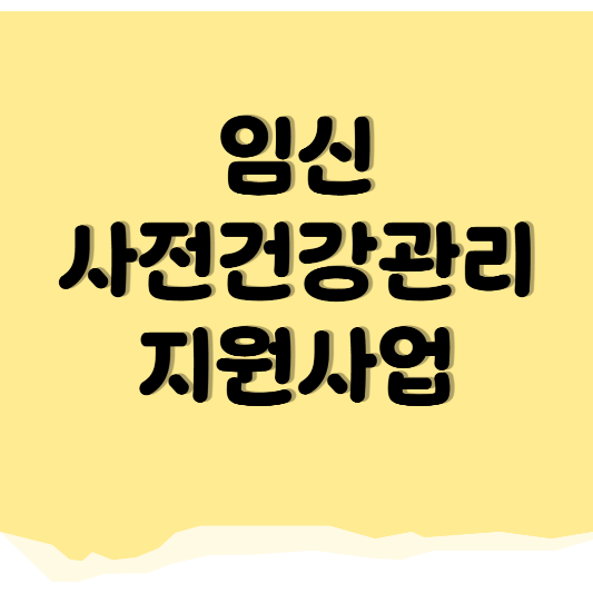 임신 사전건강관리 지원사업