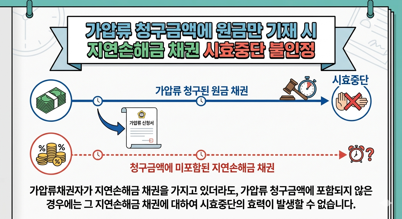 가압류 신청할 때 원금만 적었다면 — 지연손해금은 소멸시효가 완성된다