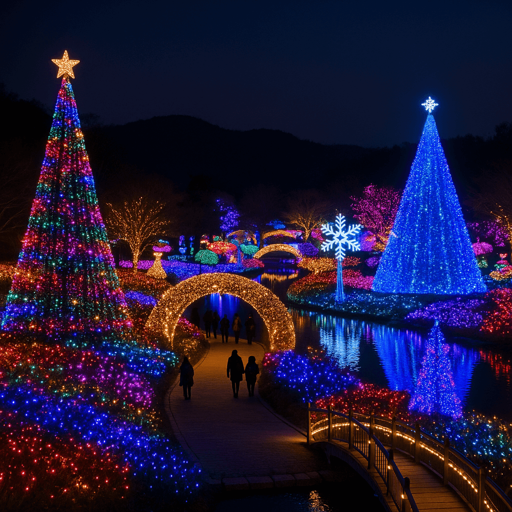 12월 겨울 밤을 수놓는 함평 빛 축제의 환상적 야경과 지역 문화의 아름다움