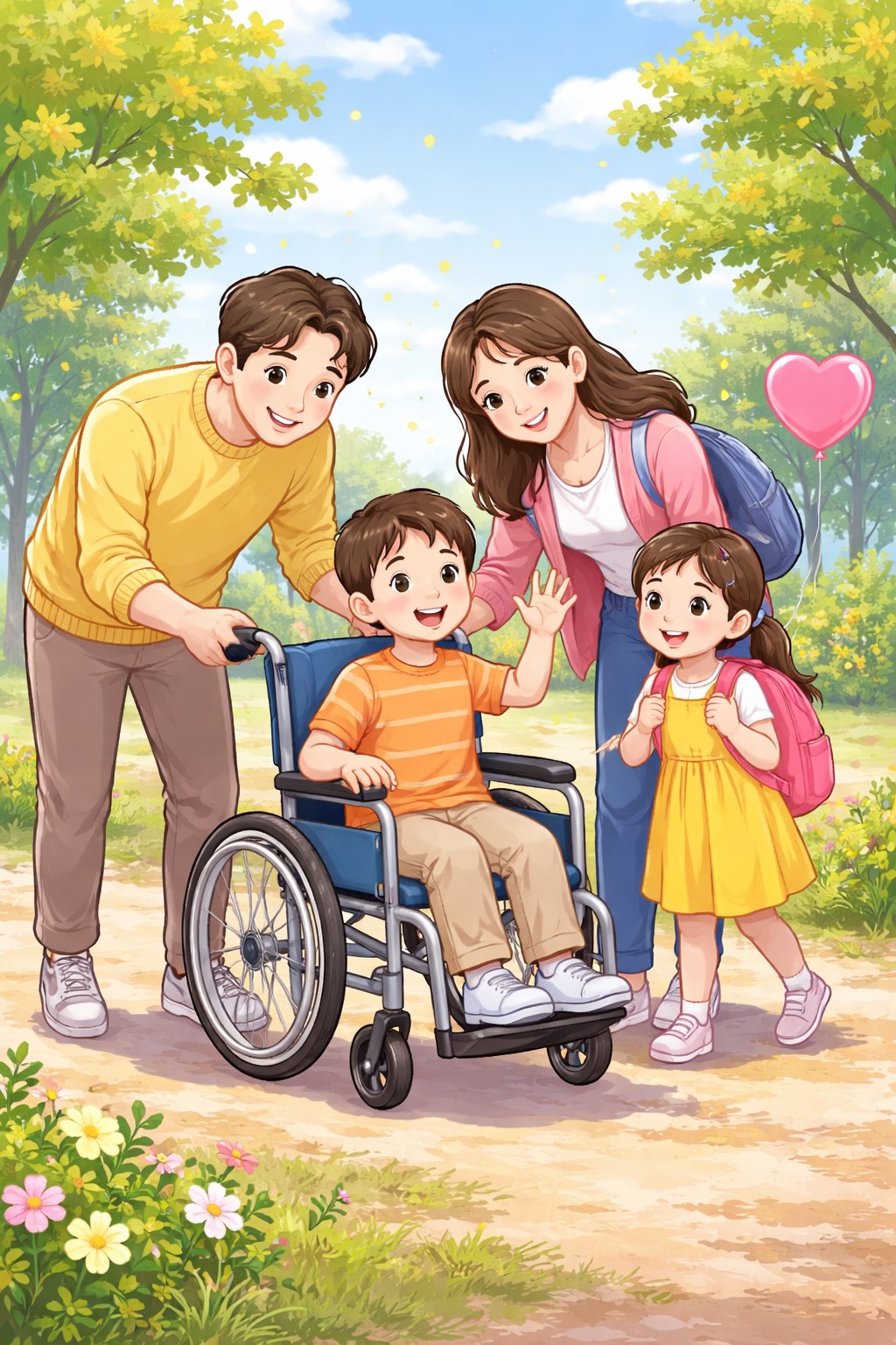 장애아동 가족의 사랑과 지원 이미지