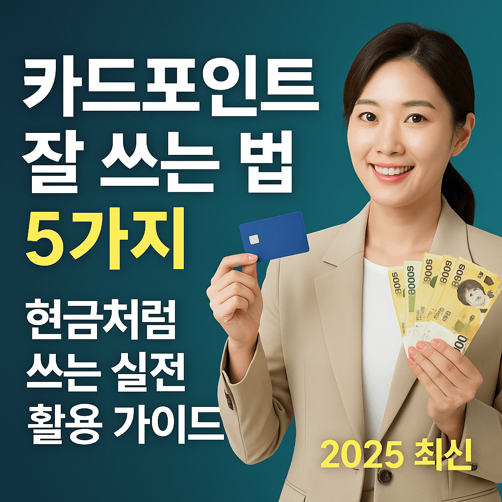 카드포인트 잘 쓰는 법 5가지, 현금처럼 쓰는 실전 활용 가이드 (2025 최신)