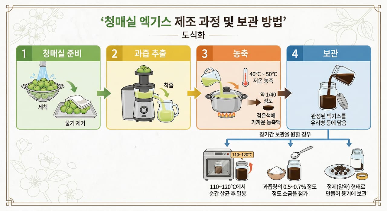 청매실 엑기스 제조 과정 도식화