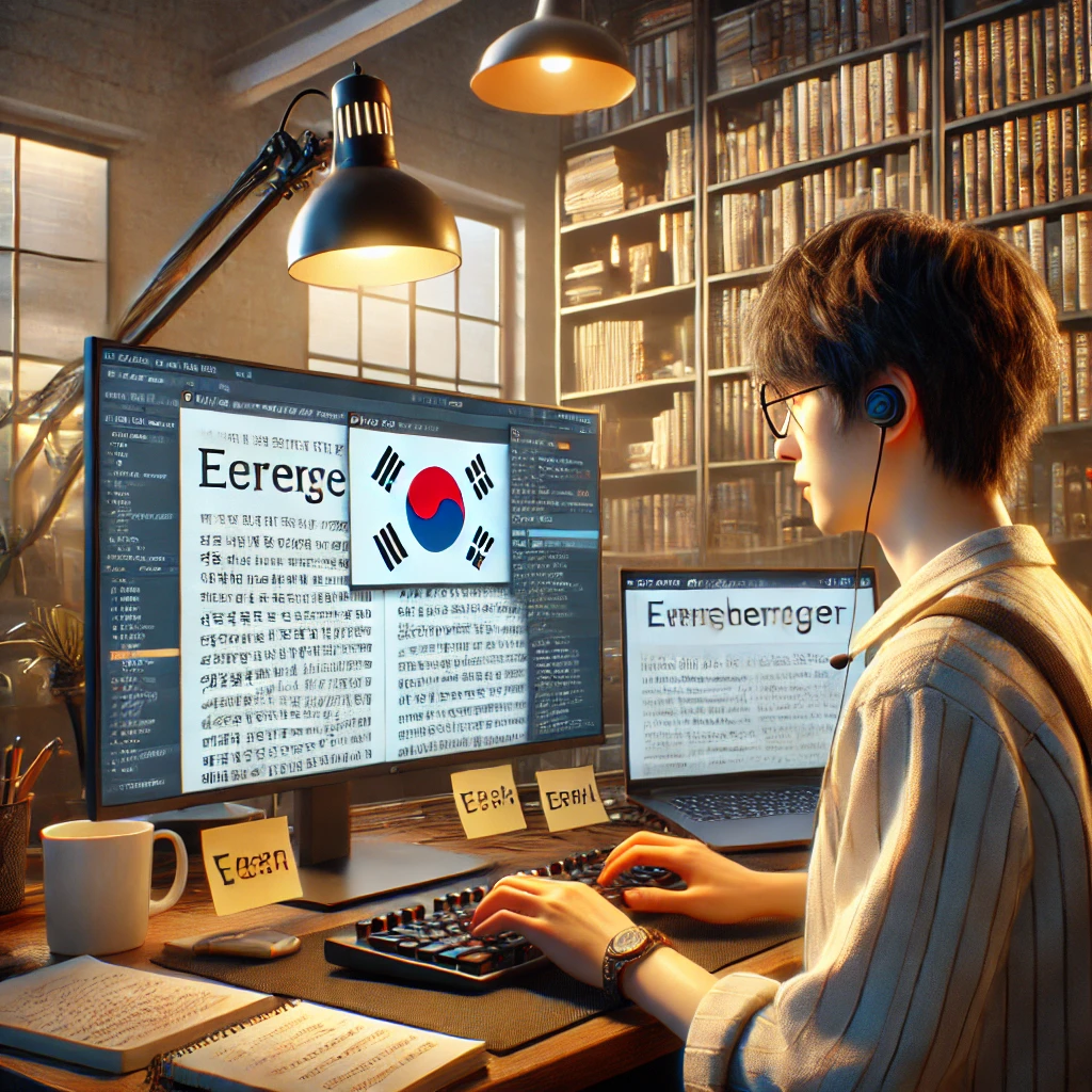 남성, 컴퓨터, 웹소설 번역 이미지 사진