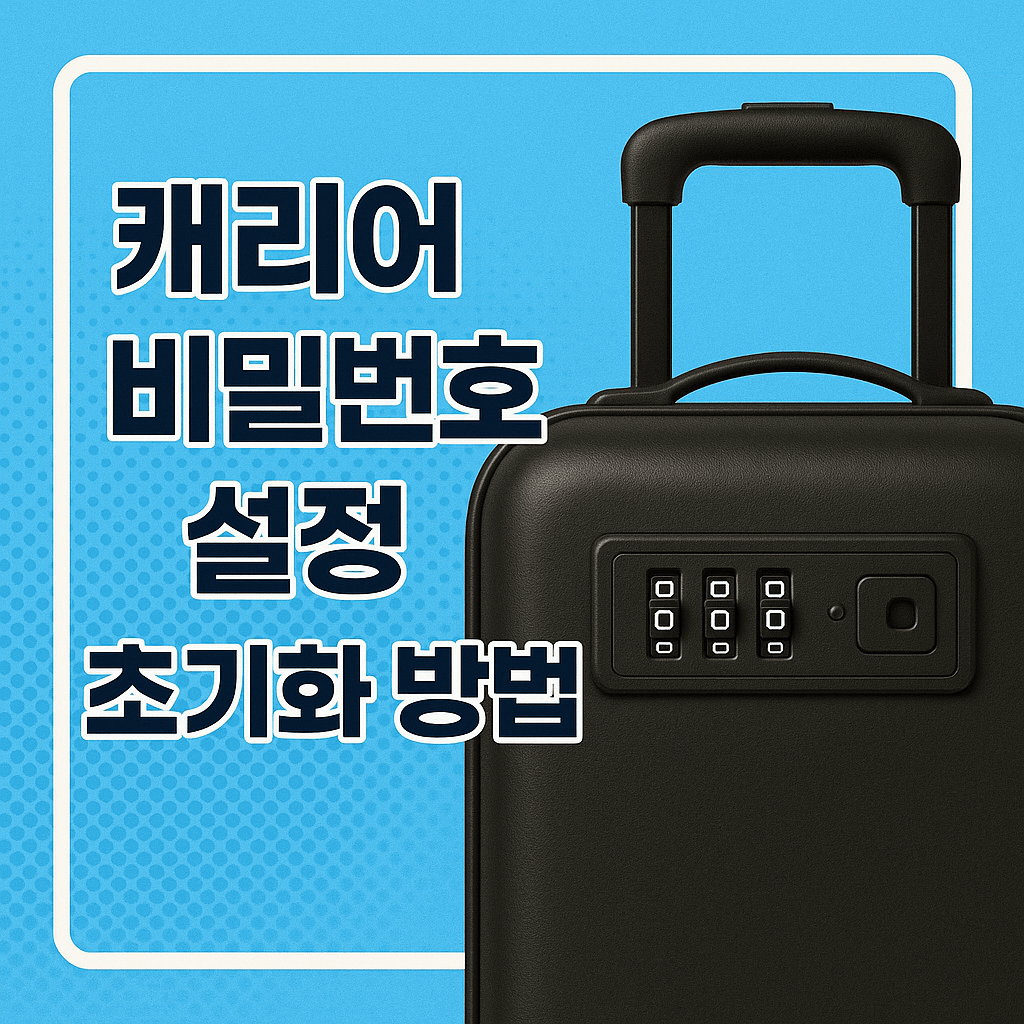 캐리어 비밀 번호 초기화 방법