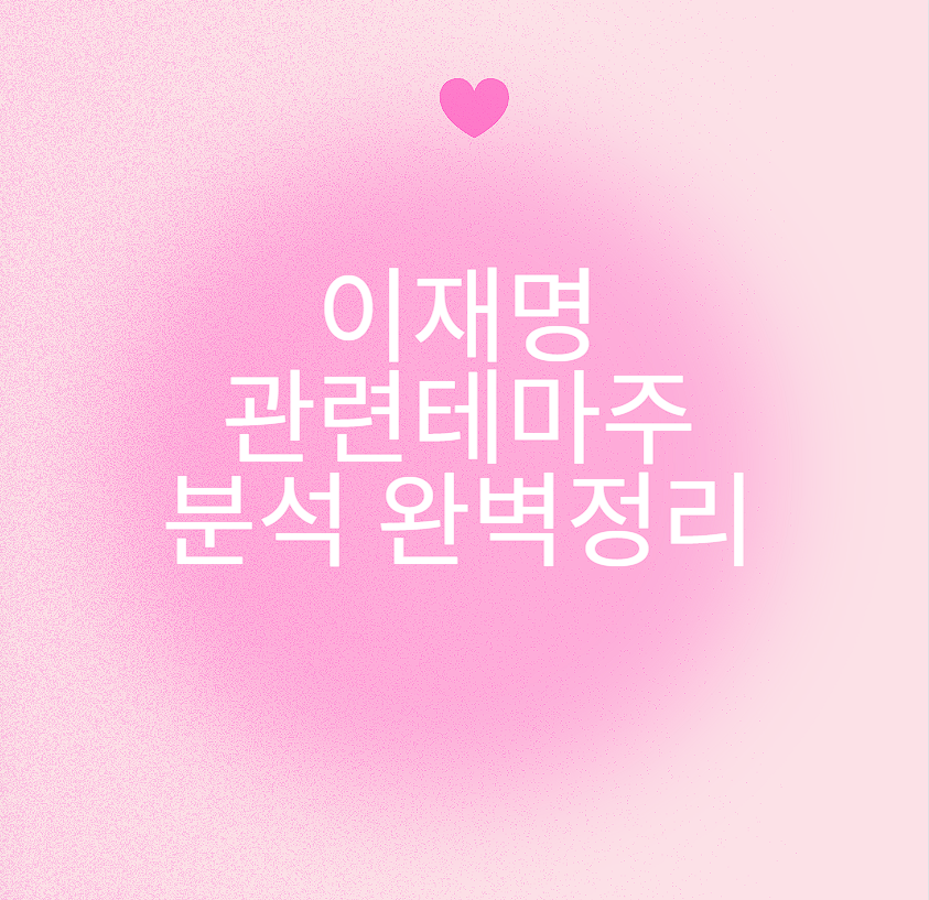 이재명 관련 정치 테마주 분석 완벽 정리