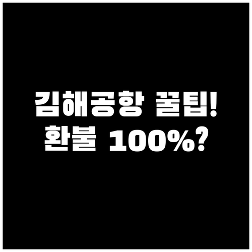 김해공항 이용 정보와 비행기 표 취소..