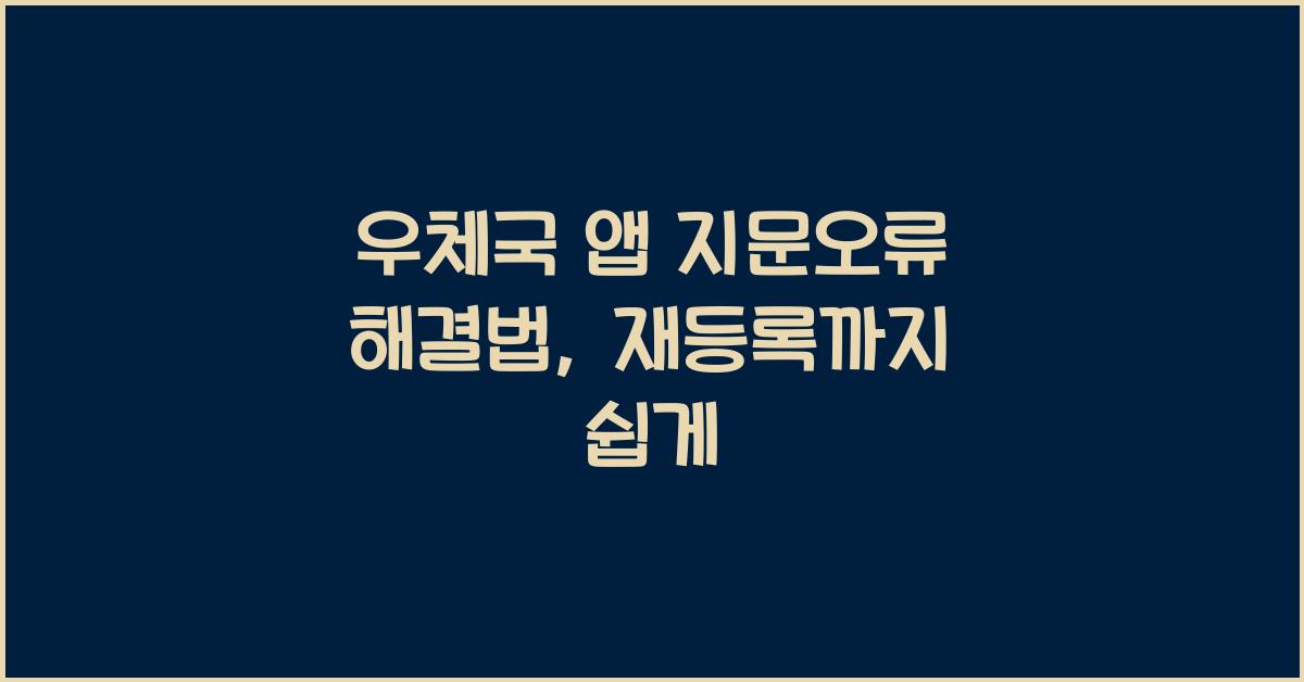 우체국 앱 지문오류 지문재등록 어플지문