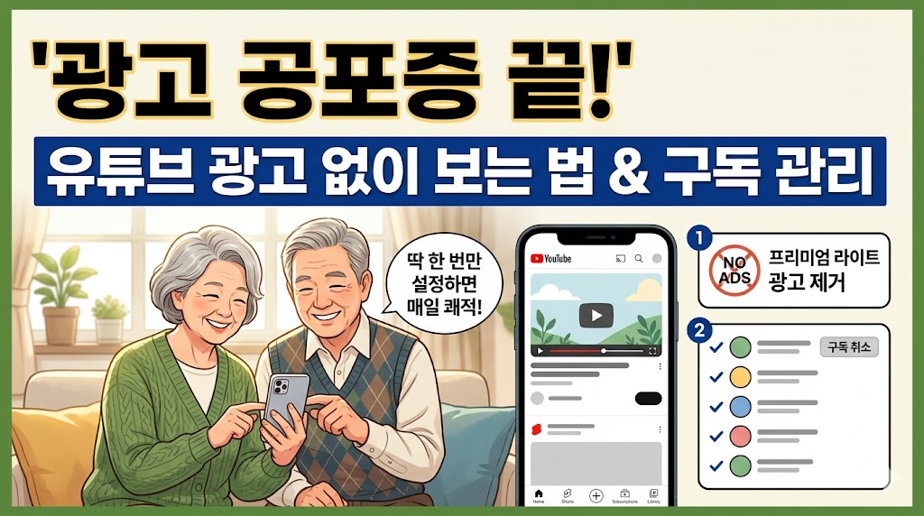 유튜브 광고 공포증 끝! 광고 없이 보는 법 & 구독 목록 정리하기