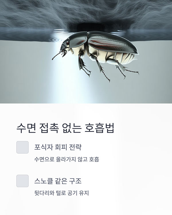 수면 위에 떠오르지 않고도 호흡하는 구조