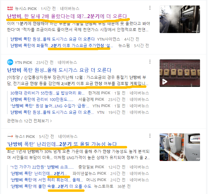 난방비 요금 인상