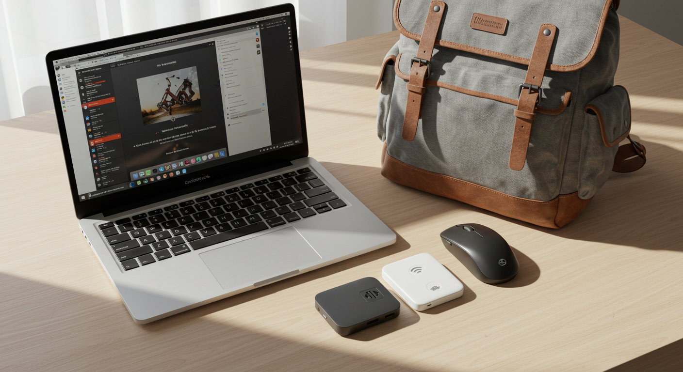 디지털 노마드를 위한 장비 전반을 보여주는 구성도