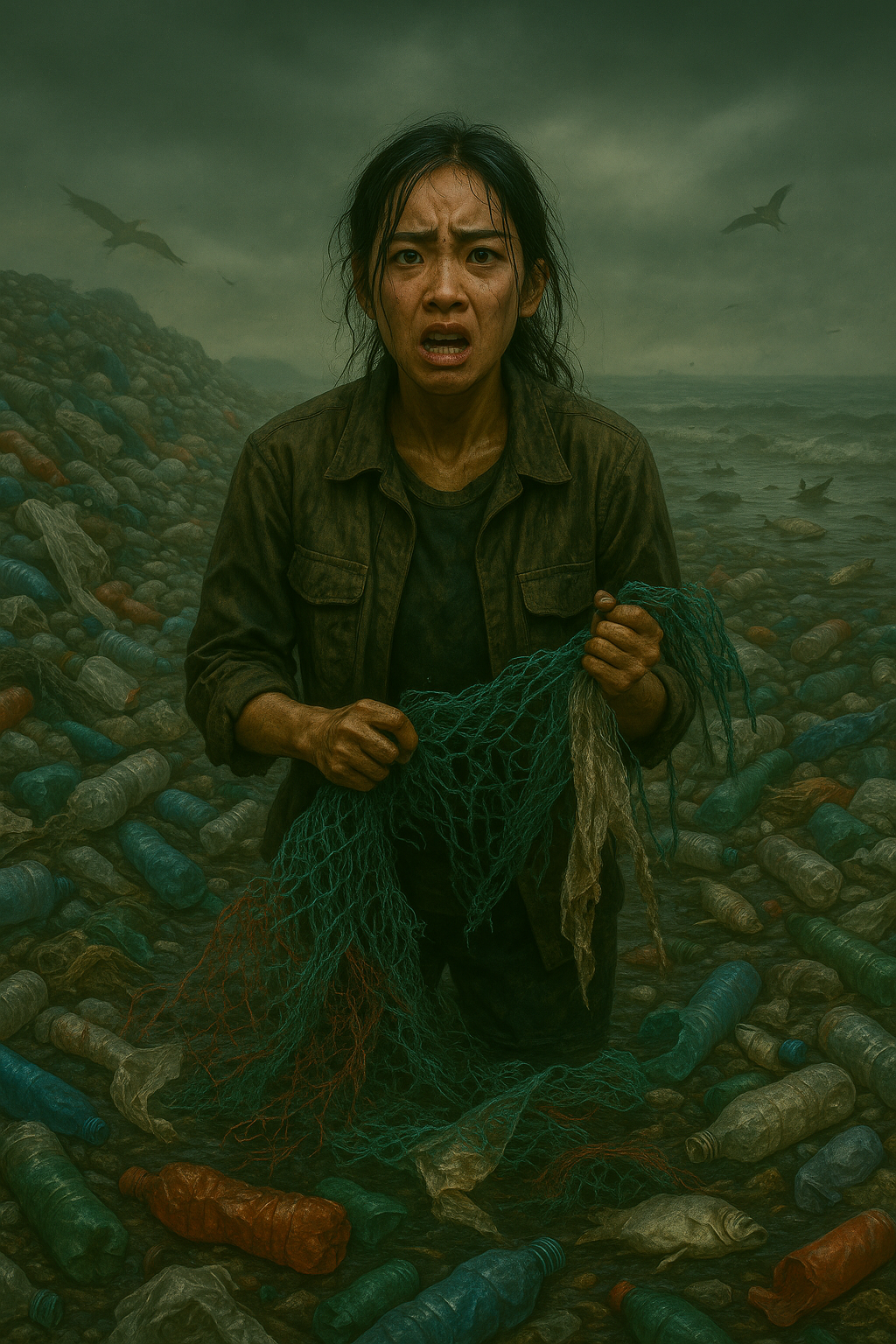 플라스틱 쓰레기 문제를 다룬 한국영화 장면