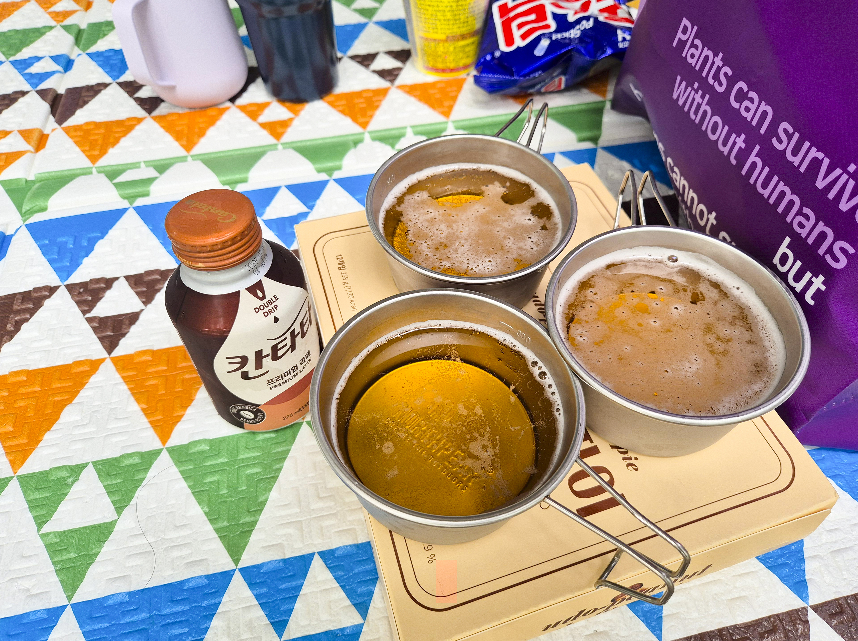 가평 계곡에서 먹고 온 음식 모습