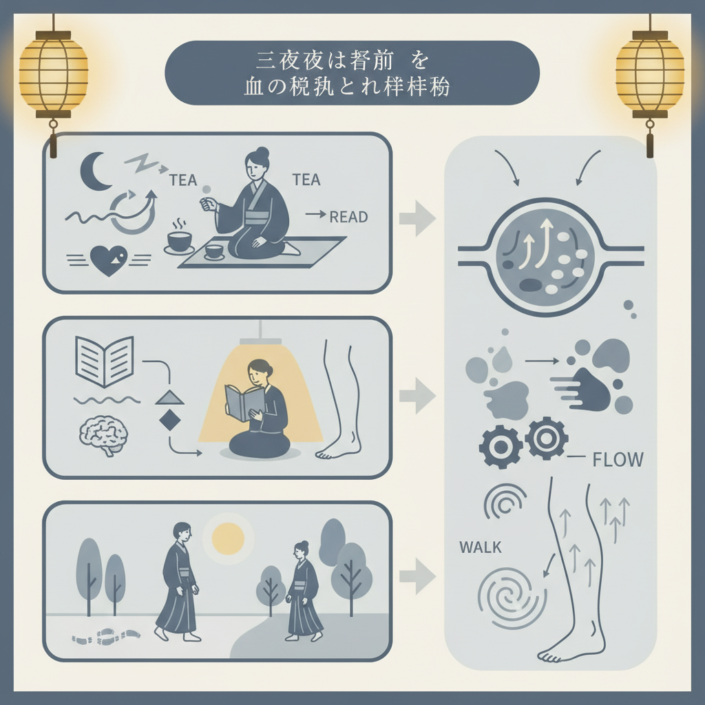 夜間に下肢血流を改善する3つの習慣と作用メカニズム