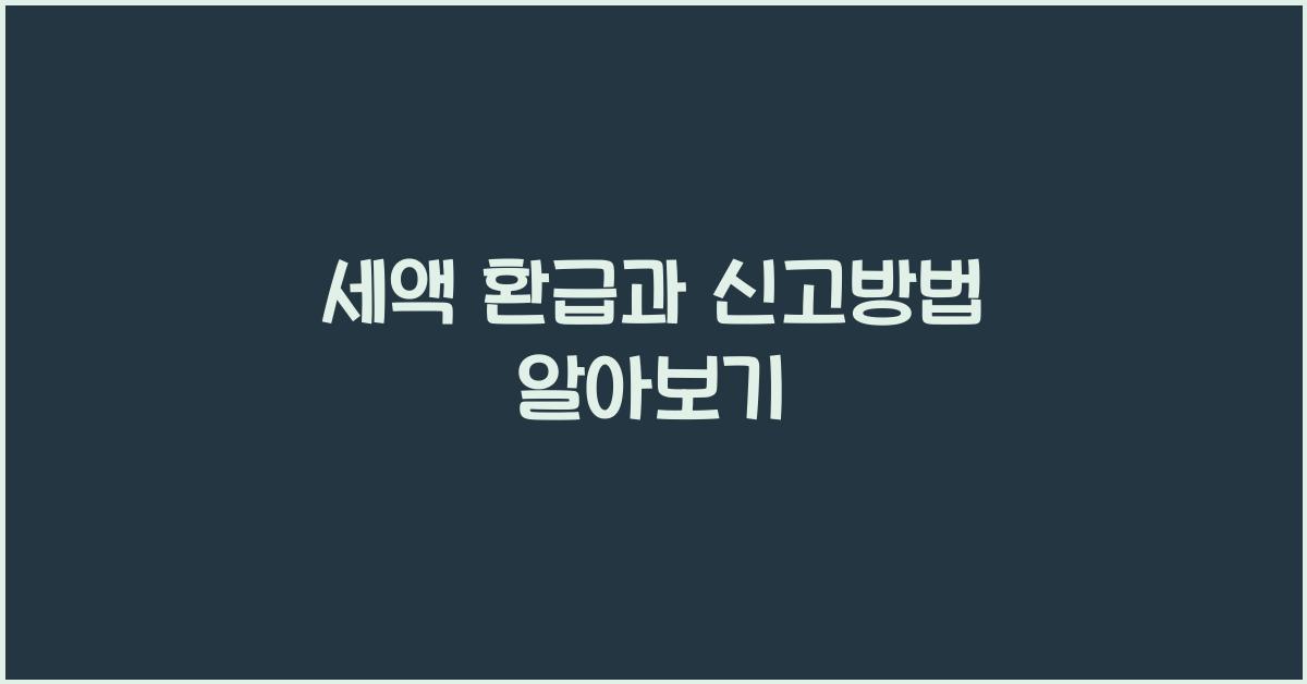 세액 환급과 신고방법