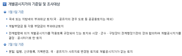 표준공시지가와 개별공시지가 차이점