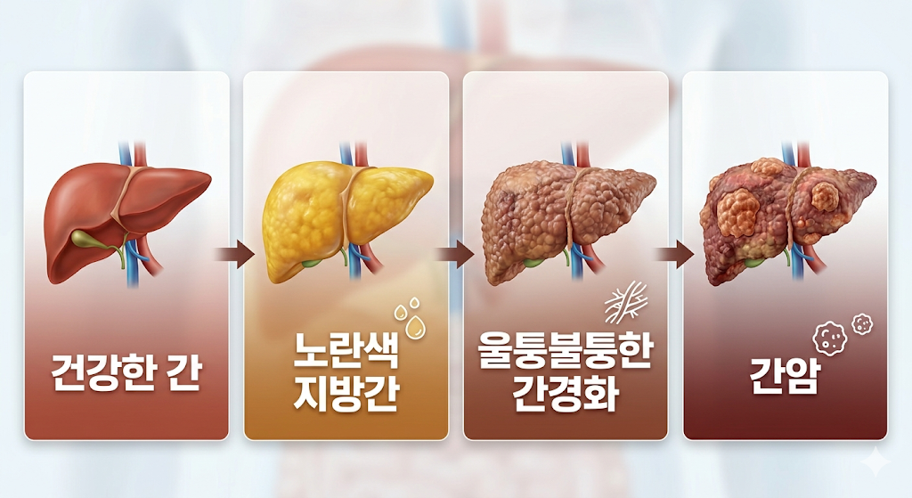간 질환 진행 과정 비교
