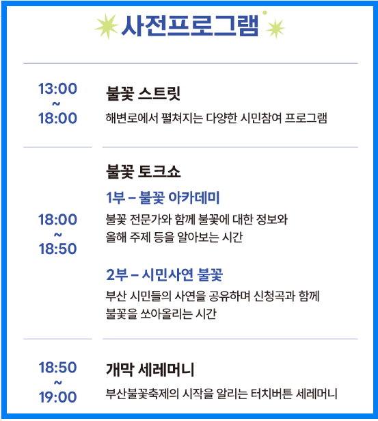 부산불꽃축제 프로그램