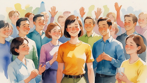 ESFP는 외향적이고 따뜻한 성향으로, 사람들과 잘 어울리며 분위기를 밝게 만듭니다에 관한 그림