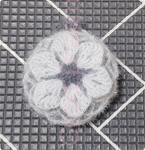 라인장식 꽃 호빵수세미