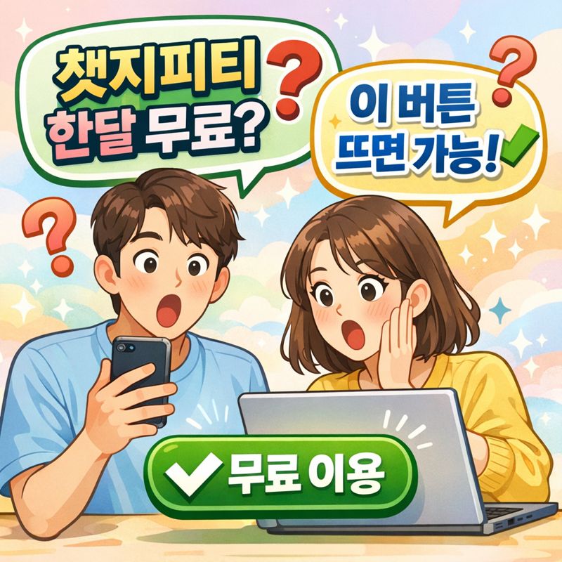 챗지피티 한달 무료체험, 이 버튼 뜨면 가능, 챗지피티 무료 이미지 생성