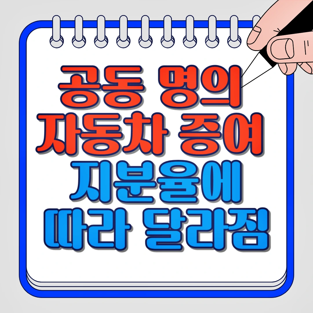 공동 명의 자동차 증여 지분율에 따라 달라짐