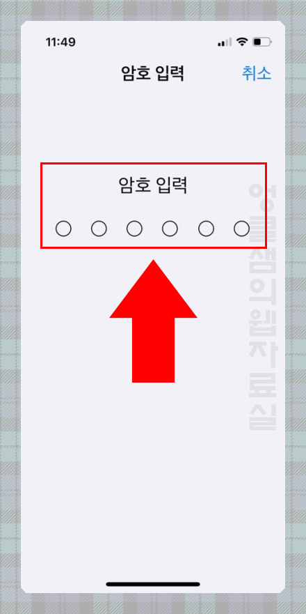 아이폰 암호 입력