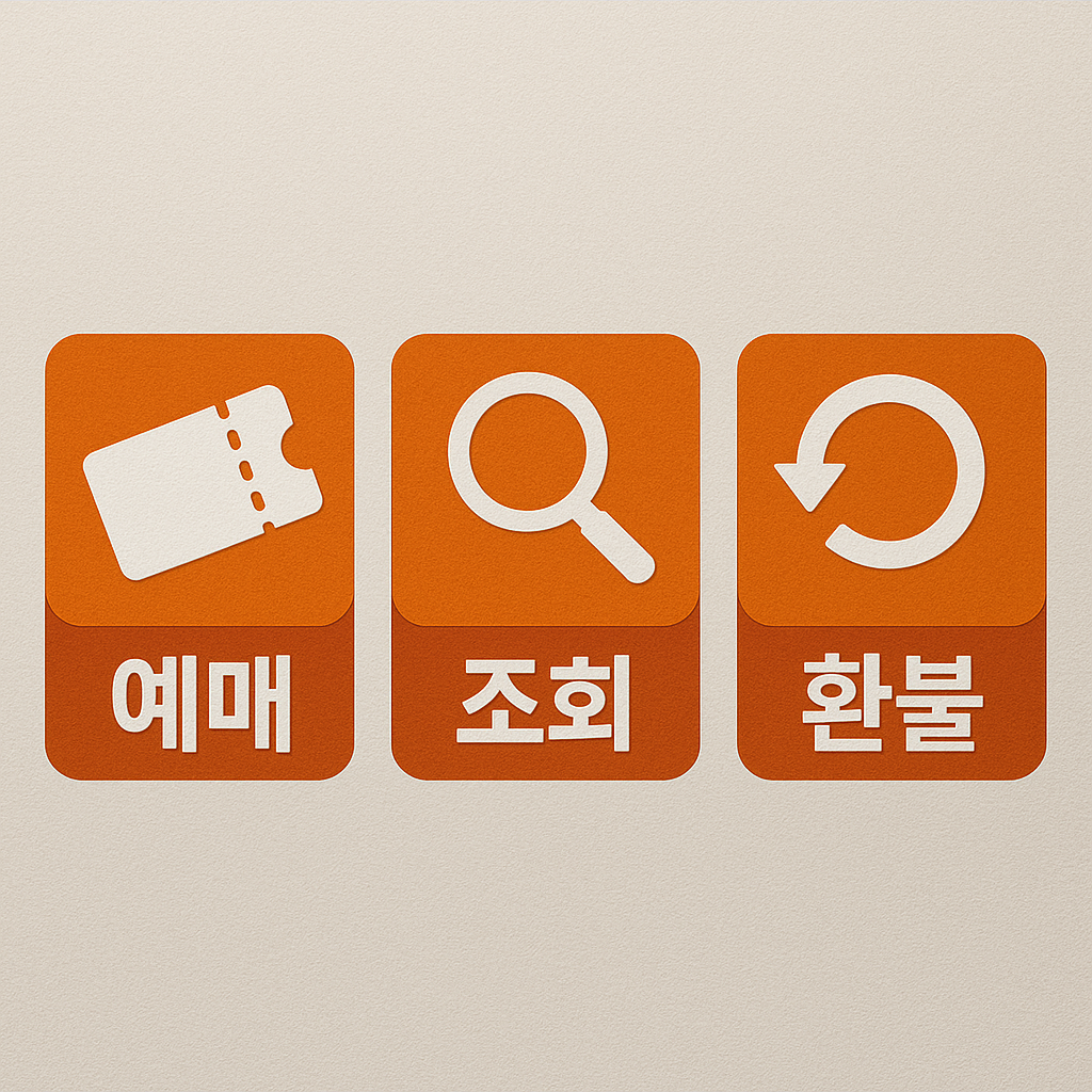 예매, 조회, 환불 정책