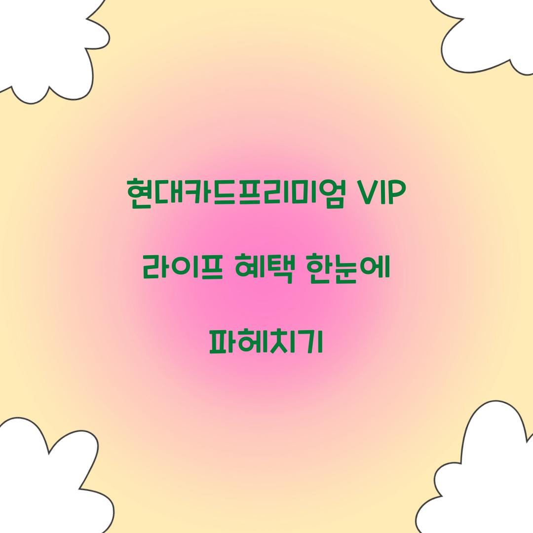현대카드프리미엄 VIP 라이프