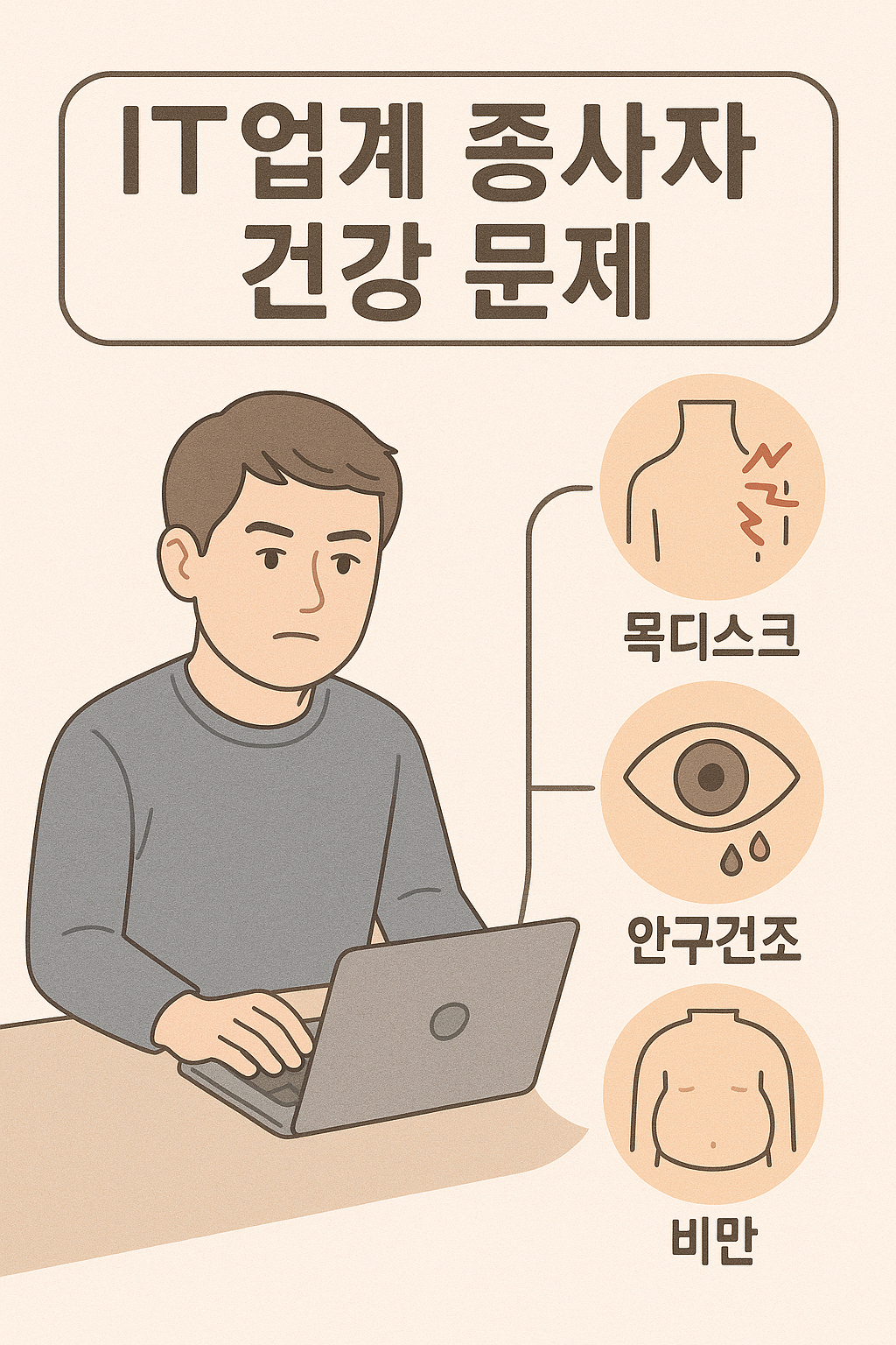 IT업계 종사자 건강 문제 (목디스크, 안구건조, 비만)