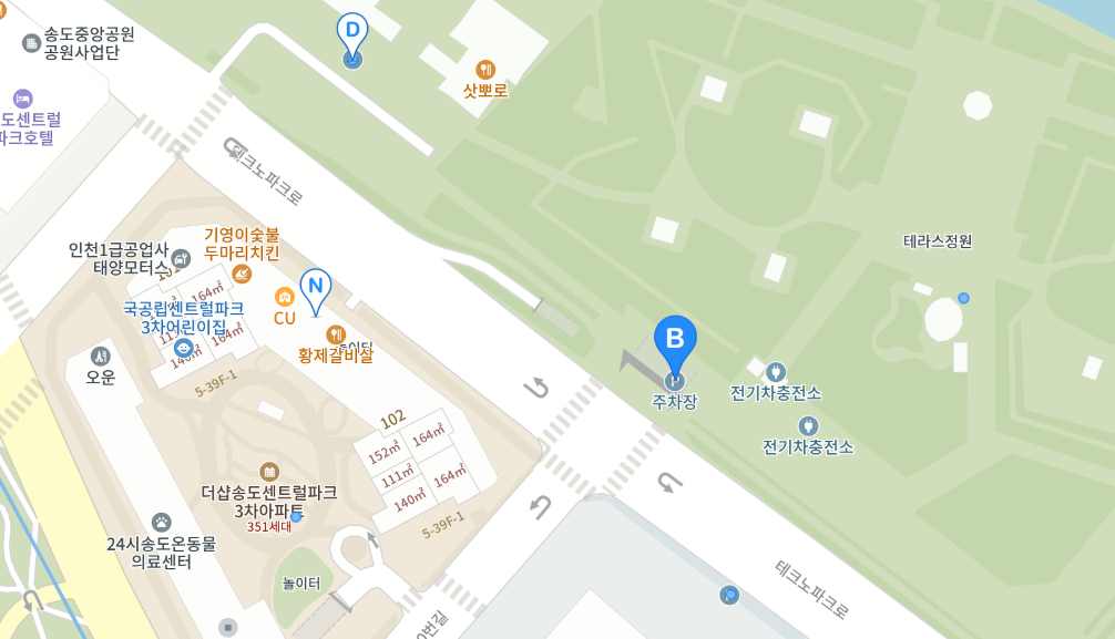 송도 센트럴파크-주차장