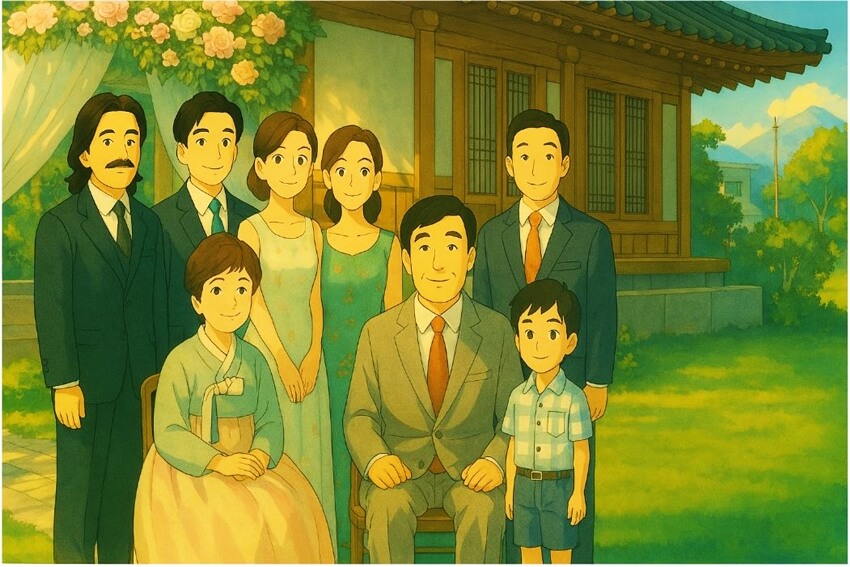 지브리풍으로 만든 가족사진