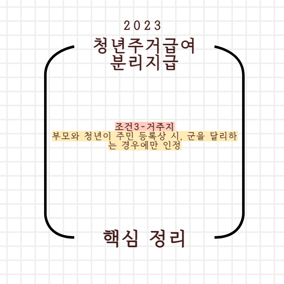 청년 주거급여 분리지급4,5,6